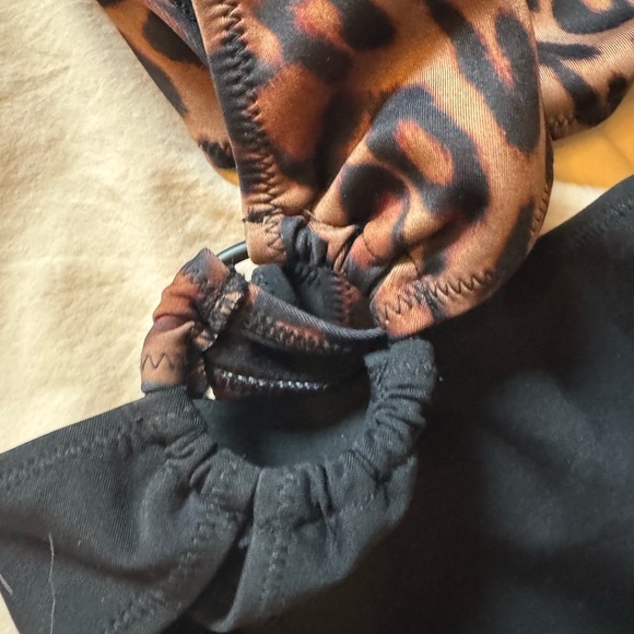 Kendall & Kylie Black and Animal Print Swimwear - Picture 2 of 3